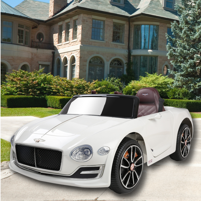Bentley EXP12 Inspired Kids Electric 12V Ride On Car White with Remote Control