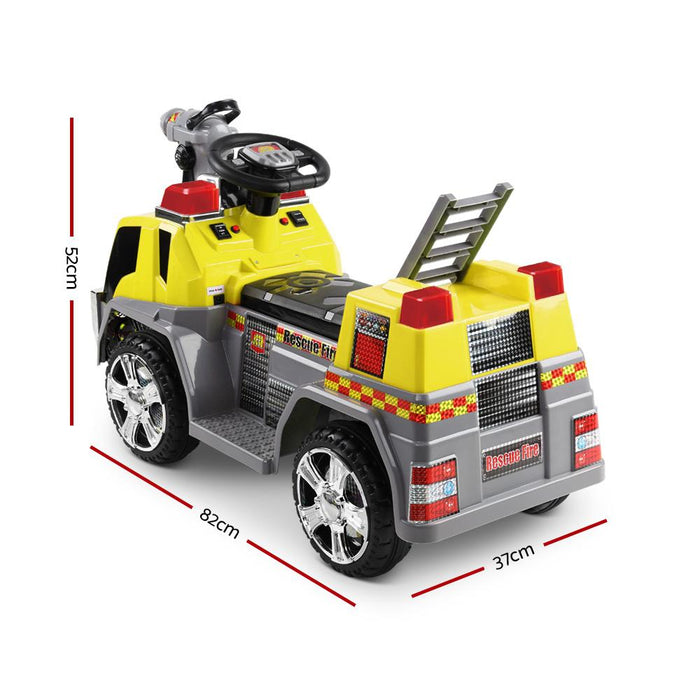 Bostin Life Rigo Kids Ride On Fire Truck Yellow Grey Baby & > Cars