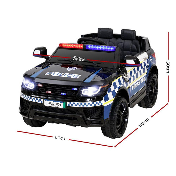 Bostin Life Kids Ride On Car Inspired Patrol Police Electric Powered Toy Cars Black Dropshipzone