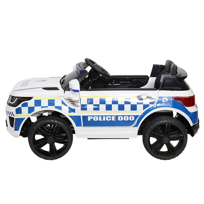 Ford Police Interceptor Inspired Kids Electric 12V Emergency Vehicle Ride On Car White with Remote Control