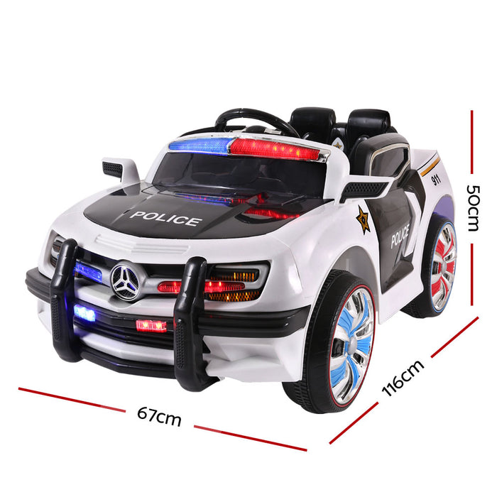 Ford Explorer Inspired Kids Electric 12V Emergency Vehicle Ride On Car Black and White with Remote Control