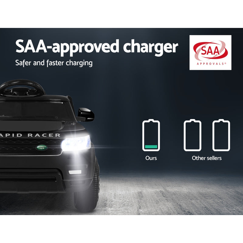 Range Rover Inspired Kids Electric 12V Ride On Car Black with Remote Control