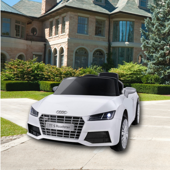 Licensed Audi TT S Kids Electric 12V Ride On Car White with Remote Control
