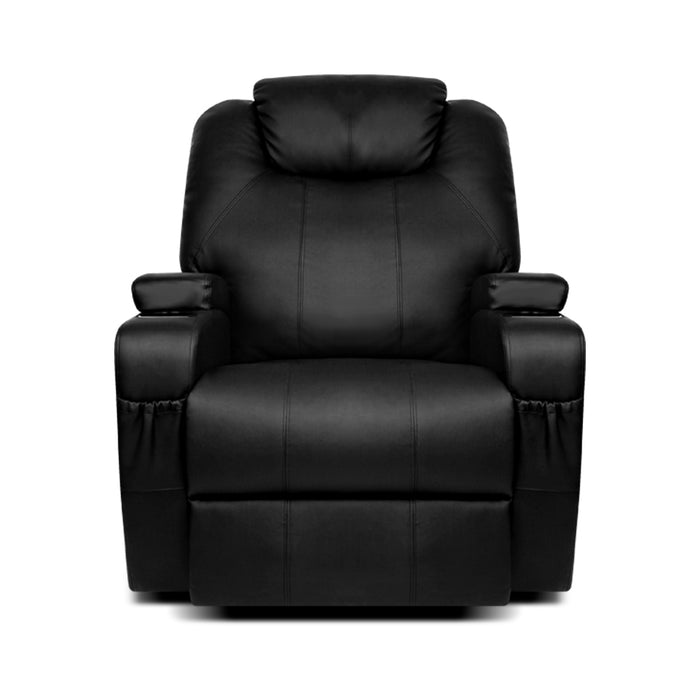 Electric Soft PU Leather Heating Recliner Massage Chair