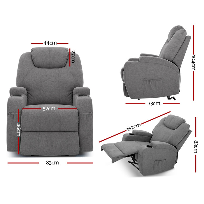 Electric Fabric Heating Recliner Massage Chair