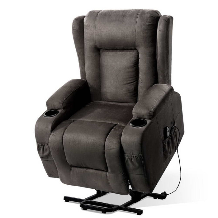 Electric Fabric Heating Recliner Massage Chair with Lift Motor