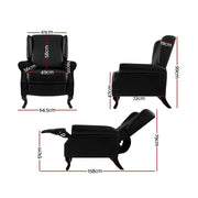 Bostin Life Recliner Chair Luxury Lounge Armchair Single Sofa Couch Pu Leather Black Furniture >