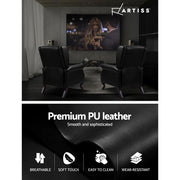 Bostin Life Recliner Chair Luxury Lounge Armchair Single Sofa Couch Pu Leather Black Furniture >