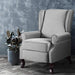 Bostin Life Recliner Chair Luxury Lounge Armchair Single Sofa Couch Fabric Grey Furniture > Living
