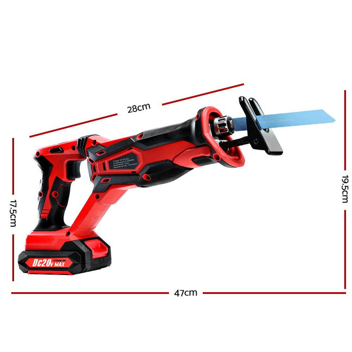 Giantz Cordless Reciprocating Saw Electric Corded 20V Lithium Sabre Tool Tools > Power