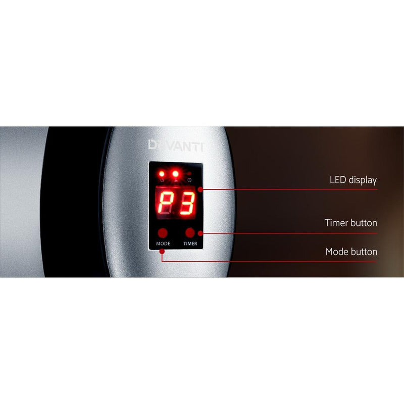 Devanti Electric Radiant Heater Patio Strip Heaters Infrared Indoor Outdoor Remote Control 2000W