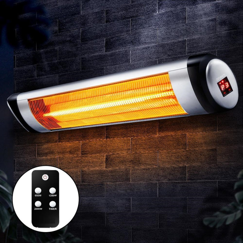 Electric 2000W Infrared Radiant Indoor Outdoor Patio Strip Heater with Remote Control