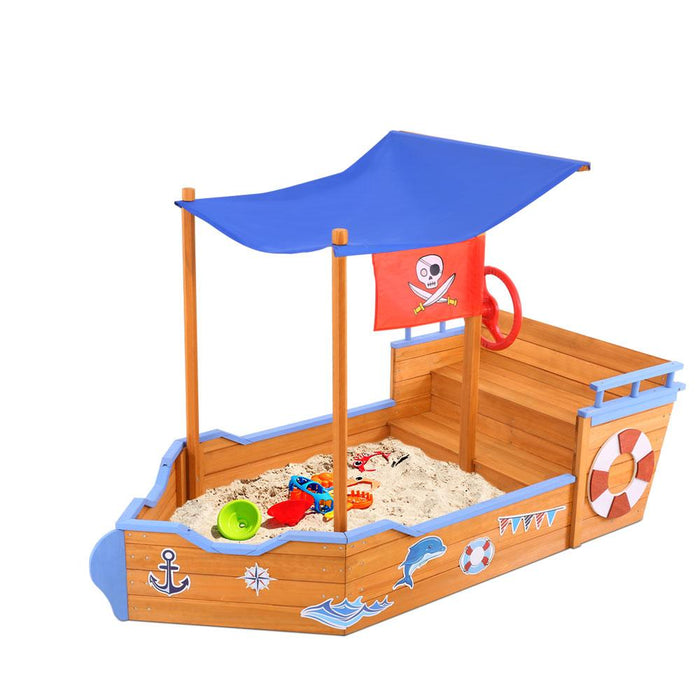 Bostin Life Keezi Pirate Ship Boat Sand Pit With Canopy Baby & Kids > Toys
