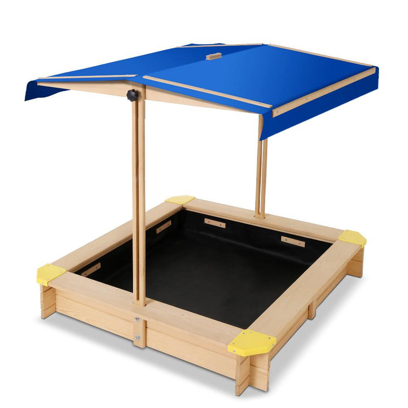 Bostin Life Keezi Wooden Outdoor Sand Box Set Pit- Natural Wood Baby & Kids > Toys