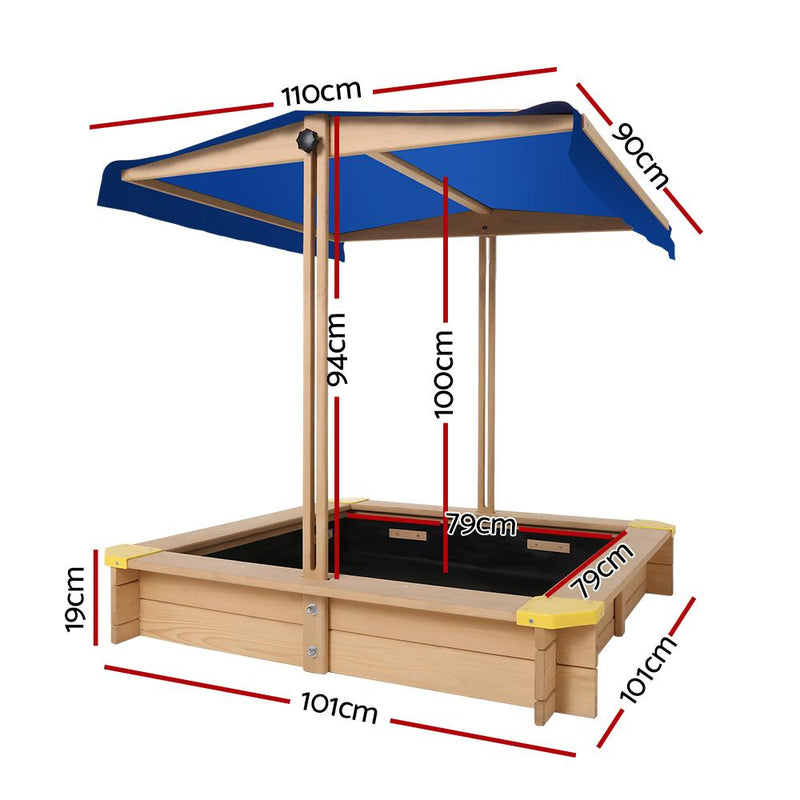 Bostin Life Keezi Wooden Outdoor Sand Box Set Pit- Natural Wood Baby & Kids > Toys