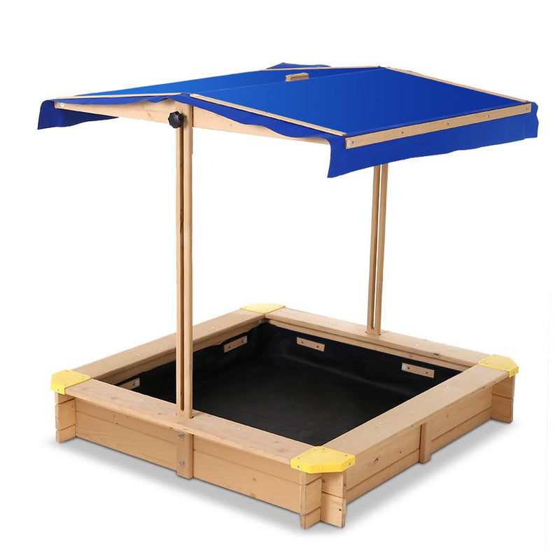 Bostin Life Keezi Wooden Outdoor Sand Box Set Pit- Natural Wood Baby & Kids > Toys