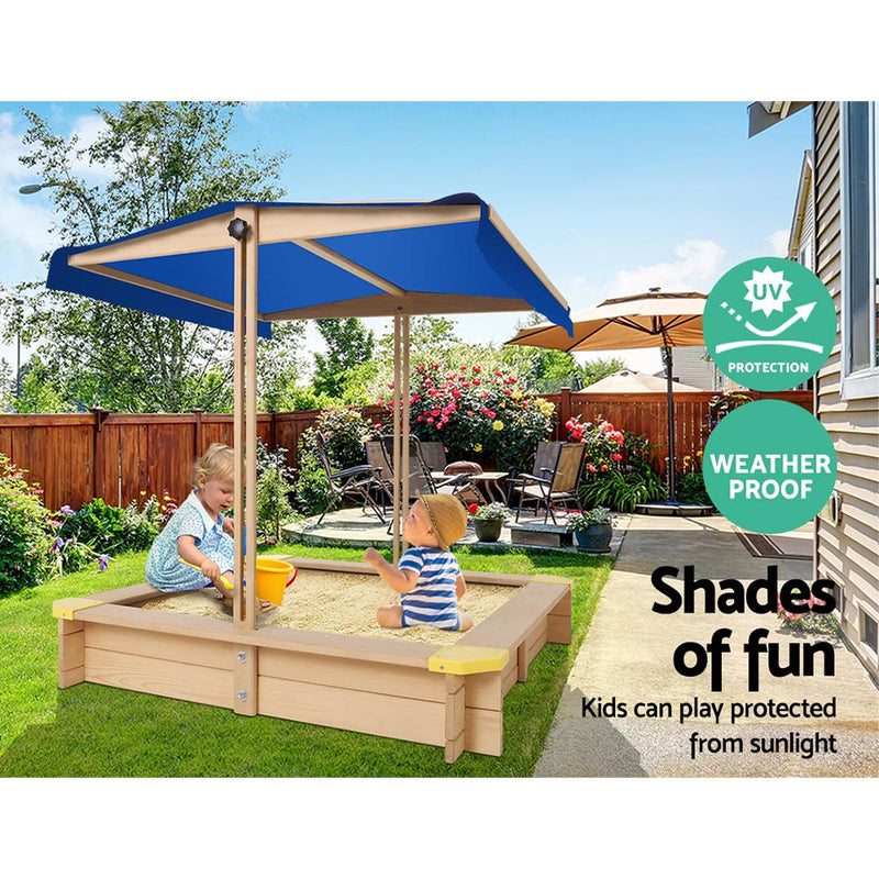 Bostin Life Keezi Wooden Outdoor Sand Box Set Pit- Natural Wood Baby & Kids > Toys