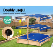 Bostin Life Keezi Wooden Outdoor Sand Box Set Pit- Natural Wood Baby & Kids > Toys