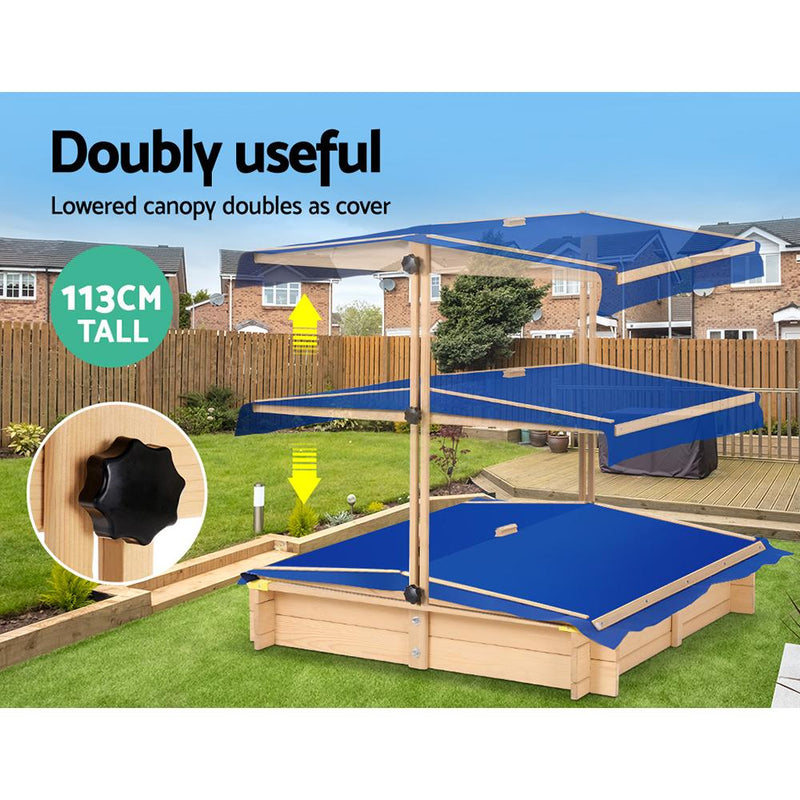 Bostin Life Keezi Wooden Outdoor Sand Box Set Pit- Natural Wood Baby & Kids > Toys