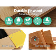 Bostin Life Keezi Wooden Outdoor Sand Box Set Pit- Natural Wood Baby & Kids > Toys