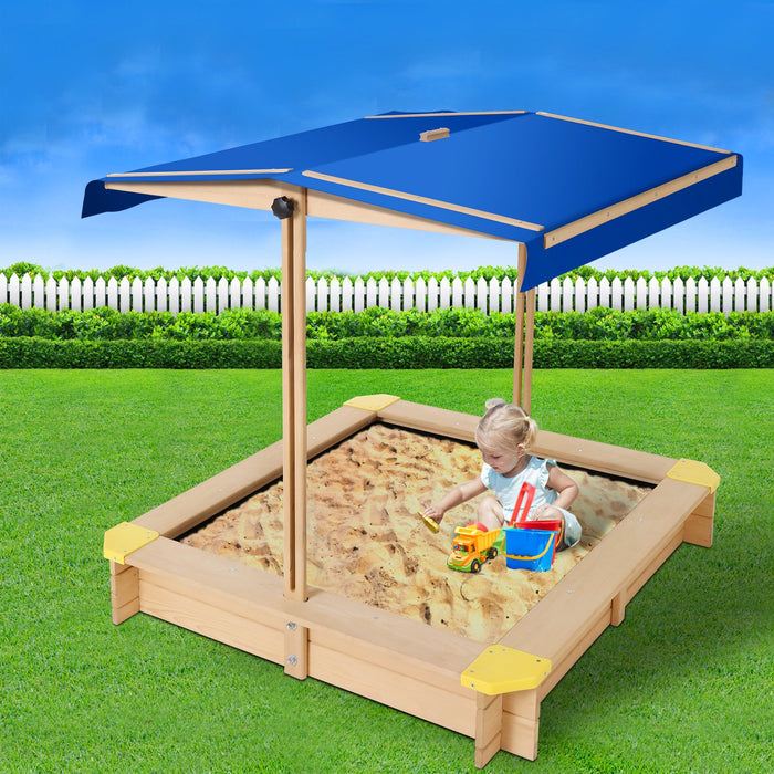 Bostin Life Keezi Wooden Outdoor Sand Box Set Pit- Natural Wood Baby & Kids > Toys