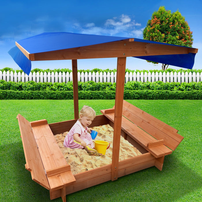 Bostin Life Keezi Wooden Outdoor Sand Box Set Pit - Natural Wood Baby & Kids > Toys