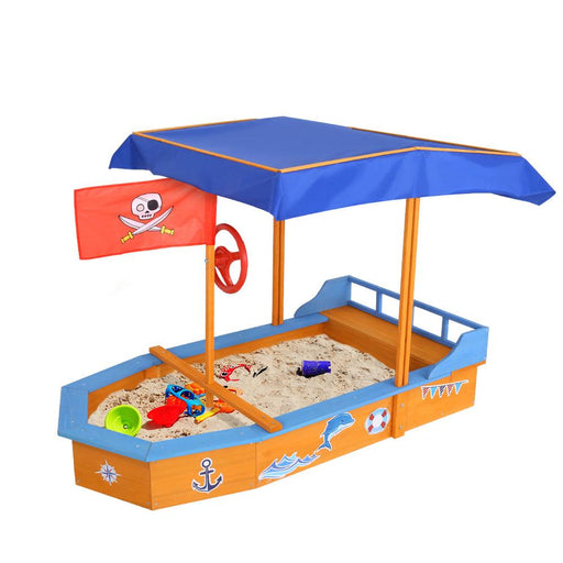 Bostin Life Keezi Pirate Ship Boat Shaped Canopy Sand Pit Baby & Kids > Toys