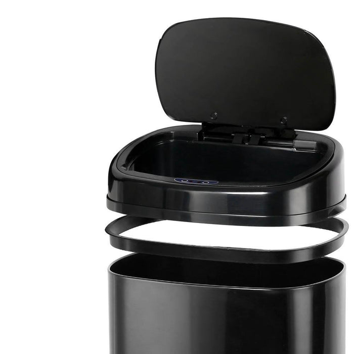 58L Stainless Steel Automatic Motion Sensor Rubbish Bin - Black