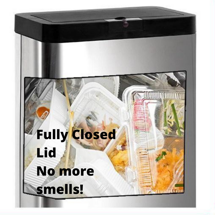 Automatic Touch Free 60L Stainless Steel Sensor Rubbish Trash Bin - Silver