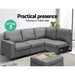 Bostin Life Sofa Lounge Set 5 Seater Modular Chaise Chair Suite Couch Fabric Grey Dropshipzone
