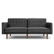 Bostin Life Sofa Bed Lounge 3 Seater Futon Couch Recline Chair Wood Velvet Grey Dropshipzone
