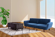 Bostin Life Sofa Bed Lounge 3 Seater Futon Couch Recline Chair Wooden Velvet Blue Dropshipzone