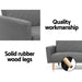 Bostin Life Sofa Bed Lounge 3 Seater Futon Couch Wood Furniture Grey Fabric 193Cm Dropshipzone