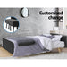 Bostin Life 3 Seater Sofa Bed Recliner Lounge Chair Tufted Plush Fabric Dark Grey Dropshipzone