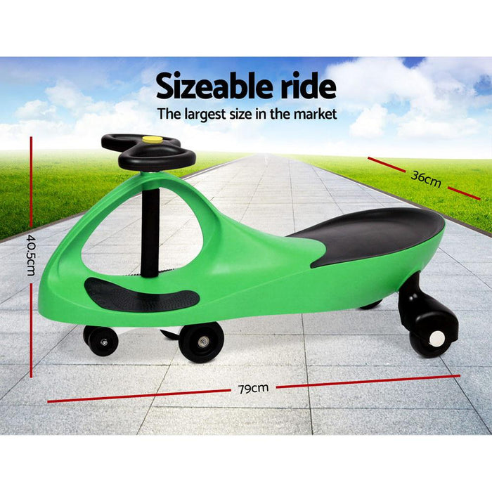 Bostin Life Keezi Kids Ride On Swing Car - Green Baby & > Cars