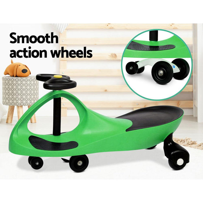 Bostin Life Keezi Kids Ride On Swing Car - Green Baby & > Cars