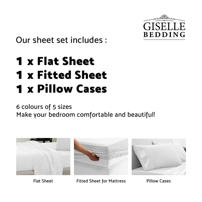 Bostin Life Giselle Bedding King Burgundy 4Pcs Bed Sheet Set Pillowcase Flat Dropshipzone