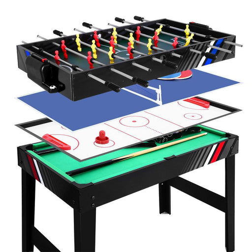 Bostin Life 4Ft 4-In-1 Soccer Table Tennis Ice Hockey Pool Game Football Foosball Kids Adult