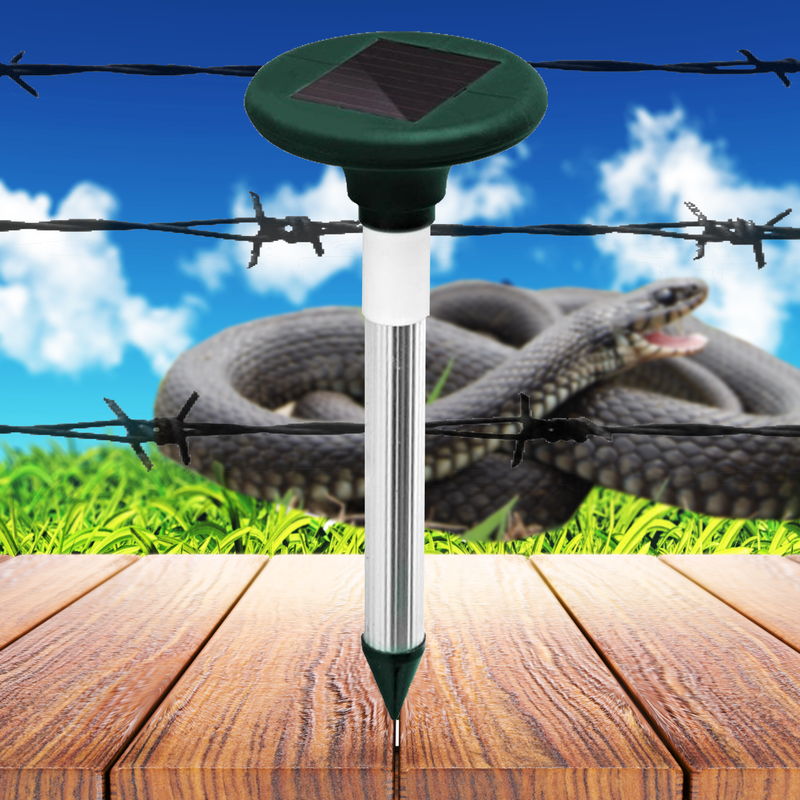 4 x Solar LED Multi Pulse Ultrasonic Snake Pest Rodent Repeller