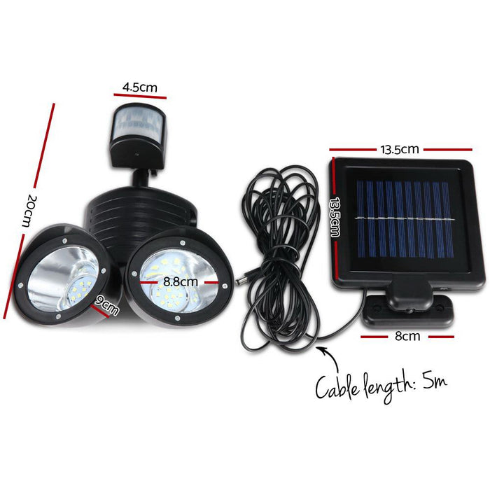 Bostin Life 2 X 22 Led Solar Powered Dual Light Security Motion Sensor Flood Lamp Outdoor