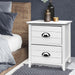 Artiss 2X Bedside Table Nightstands 2 Drawers Storage Cabinet Bedroom Side White Dropshipzone