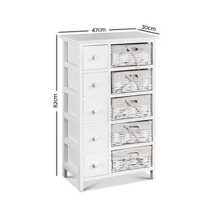 Bostin Life Artiss 5 Basket Storage Drawers - White Dropshipzone