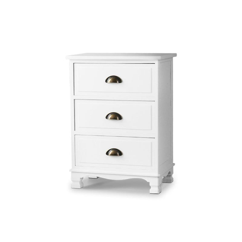 Bostin Life Artiss Vintage Bedside Table Chest Storage Cabinet Nightstand White Dropshipzone