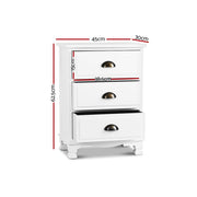 Bostin Life Artiss Vintage Bedside Table Chest Storage Cabinet Nightstand White Dropshipzone