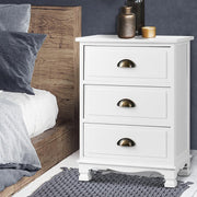 Bostin Life Artiss Vintage Bedside Table Chest Storage Cabinet Nightstand White Dropshipzone
