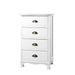 Bostin Life Vintage Bedside Table Chest 4 Drawers Storage Cabinet Nightstand White Dropshipzone