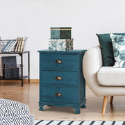 Bostin Life Artiss Bedside Tables Drawers Side Table Cabinet Vintage Blue Storage Nightstand