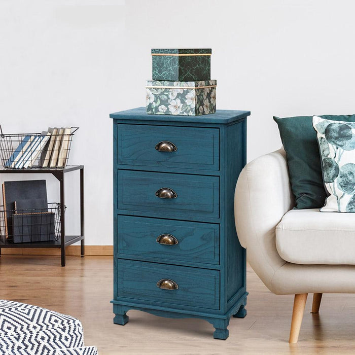 Bostin Life Artiss Bedside Tables Drawers Cabinet Vintage 4 Chest Of Blue Nightstand Dropshipzone