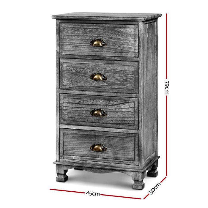 Bostin Life Artiss Bedside Tables Drawers Cabinet Vintage 4 Chest Of Grey Nightstand Dropshipzone