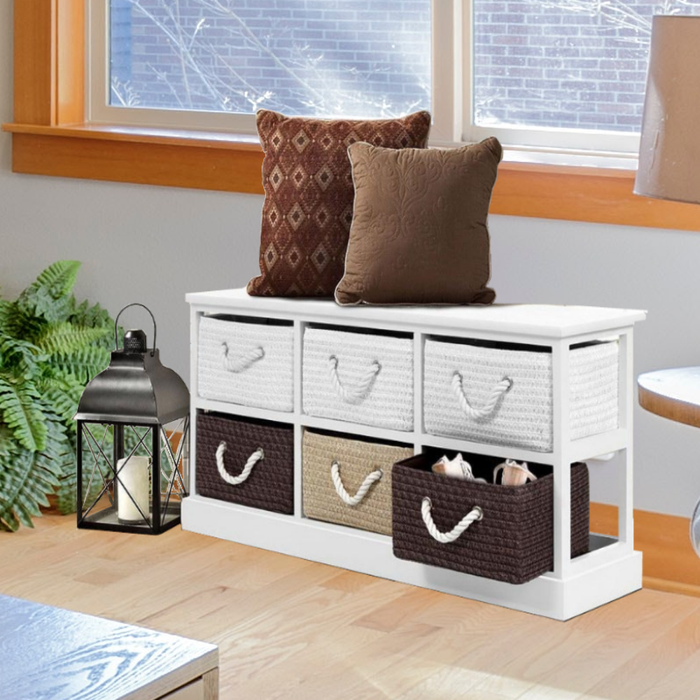 Bostin Life 6 Drawer Shoe Organiser Storage Bench Chest Cabinet Rack Box Shelf Stool Furniture >